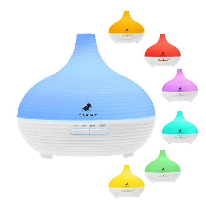 300ML Aromatherapy Essential Oil Diffuser,MINO ANT Cool Mist Ultrasonic Air Humidifier with 7 Color LED Lights... N5