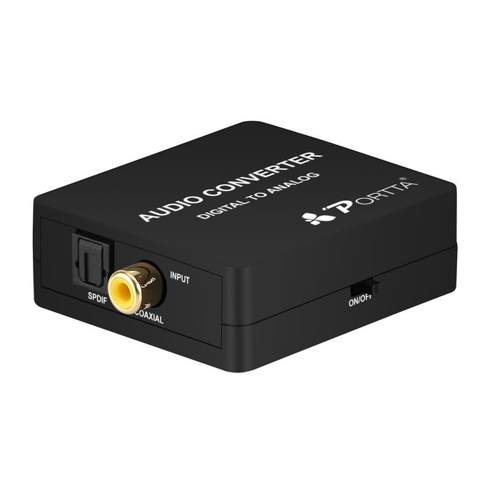 Portta PETDAS Digital Coaxial Toslink to Analog RCA L/R Audio Converter with 3.5mm Jack Support Headphone/Speaker... N2