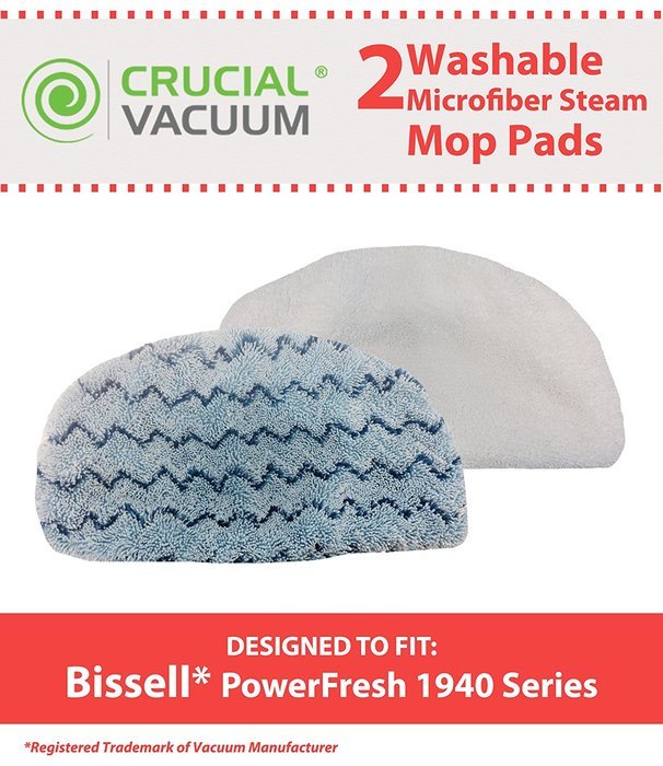 Crucial Vacuum 2 Bissell PowerFresh Steam Mop Pads Fits All PowerFresh 1940 Series Models including 19402, 19404... N5