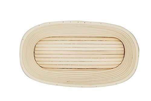 Forsun 1pcs Oval Shaped 10" Banneton Brotform Bread Dough Proofing Rising Rattan Basket & Liner Combo N2
