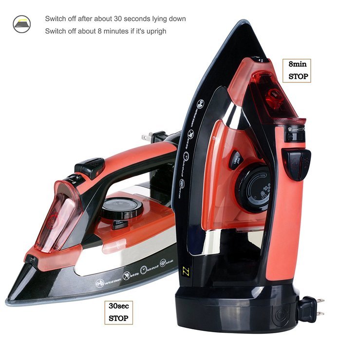 ZZ ES2346RRB Advantage 1400 Watt Steam Iron with Non-stick Ceramic Soleplate, Red N7