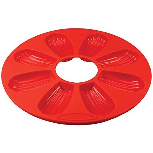 New ORKA OD110201 8-Mold Silicone Madeline Pan, Set of 2 (Red)