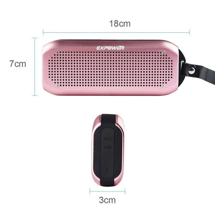 Expower S222 Portable Aluminum Waterproof Bluetooth Speaker &ndash; Pink
