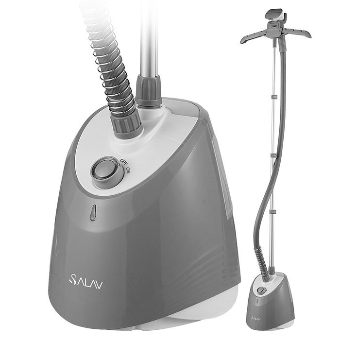 SALAV GS14-DJ Performance Garment Steamer with 360 Swivel Hanger, Dual Insulated Hose, 1500-Watt, Gray N3