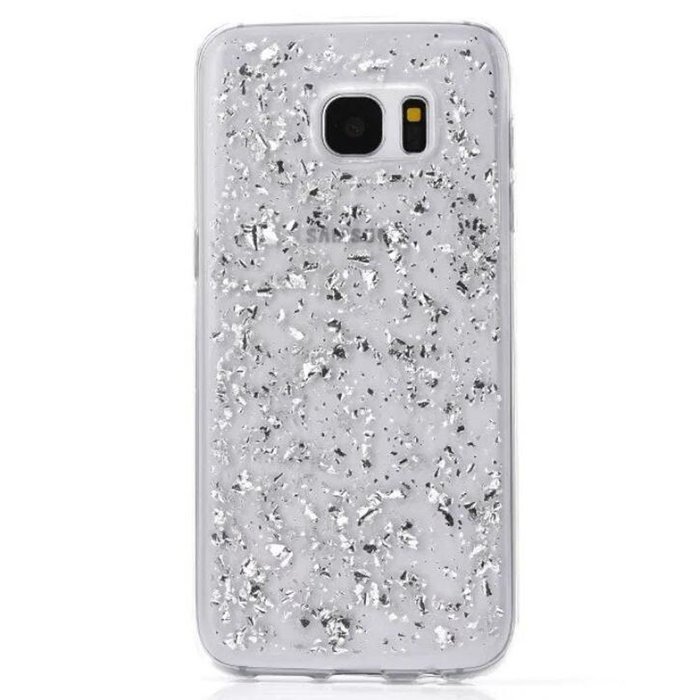 Galaxy S7 Edge Case,UZZO Luxury Sparkle Powder Paillette Bling Flexible TPU Bumper Case Protective Shell Rubber... N3