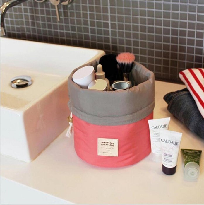 Creazy&reg; Waterproof Women Travel Dresser Pouch Polyster Makeup Cosmetic Bag (Pink) N3