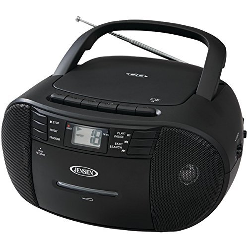 New JENSEN CD-545 Portable Stereo CD Player with Cassette Recorder & AM/FM Radio