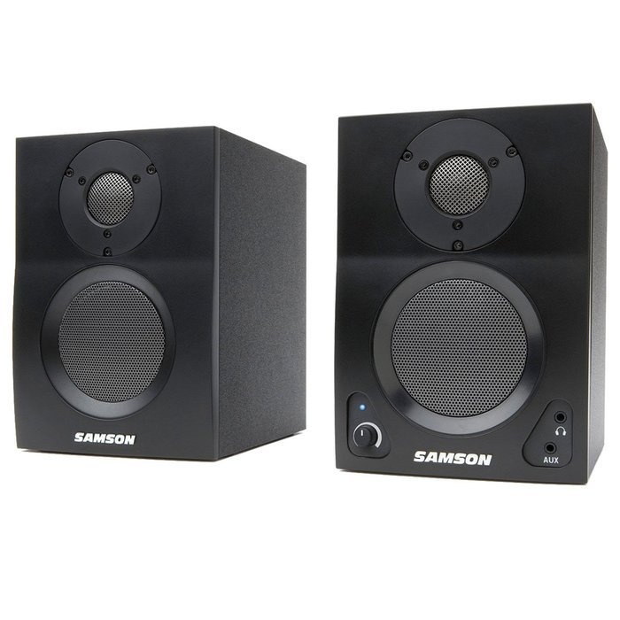 Audio-Technica AT-LP60BK-BT Bluetooth Automatic Turntable (Black) w/ Samson BT3 Active 2-way Bluetooth Monitors