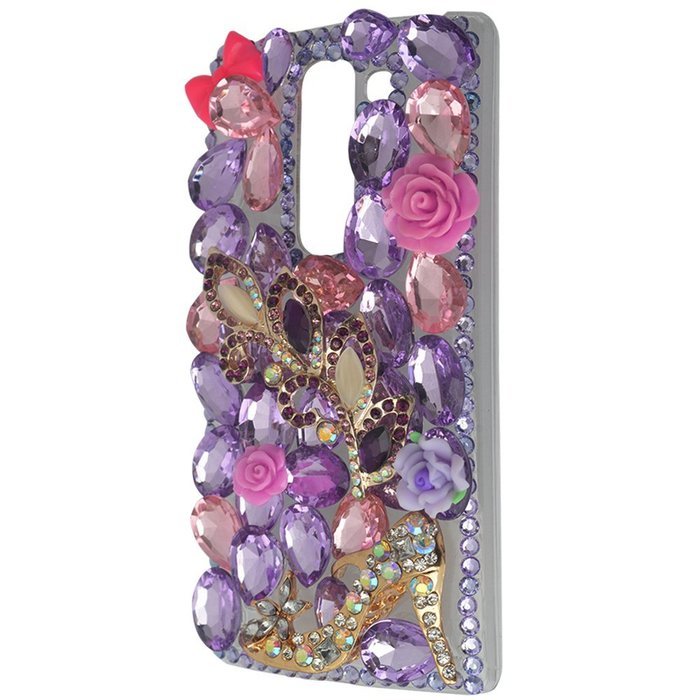 Spritech(TM) Bling Clear Phone Case For LG spirit h440 C70/LG Escape 2/LG Logos/LG Spirit 4G LTE,3D Handmade Silver... N63