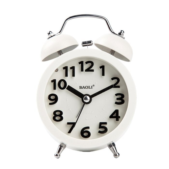 Vintage bedside Twin Bell Alarm Clock With Loud Alarm and Nightlight F