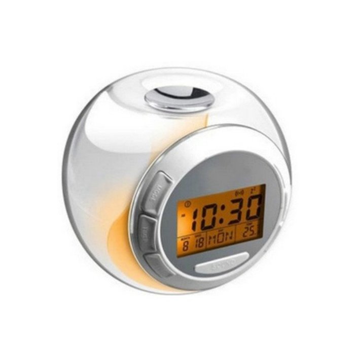 Natural Sound Alarm Clock 7 Color Changing Light LED Screen 3AAA Battery Powered Small Music Alarm Clock N4
