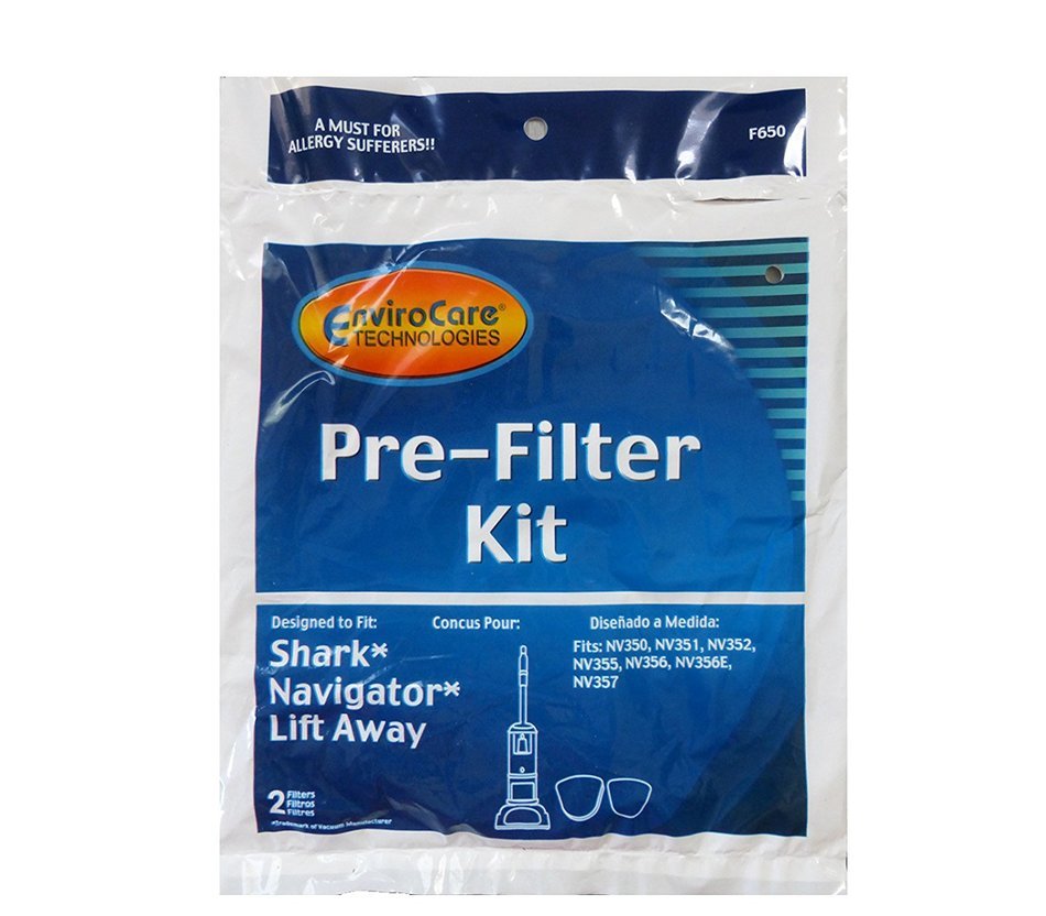 2 Shark Navigator Lift-Away NV350, NV351, NV352, NV355, NV356, NV356E, NV357 Pre-Filter Kits (Containing 2 Foam... N5