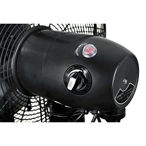 Black 24-inch Patio Metal 280 Watt Misting Oscillating Fan N5