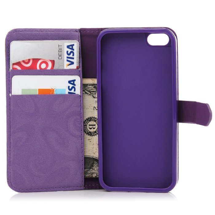 iPhone SE Case, iPhone 5/5S Case,YOKIRIN Stand Wallet Premium PU Leather with Handmade Flowing Glitter Liquid... N35