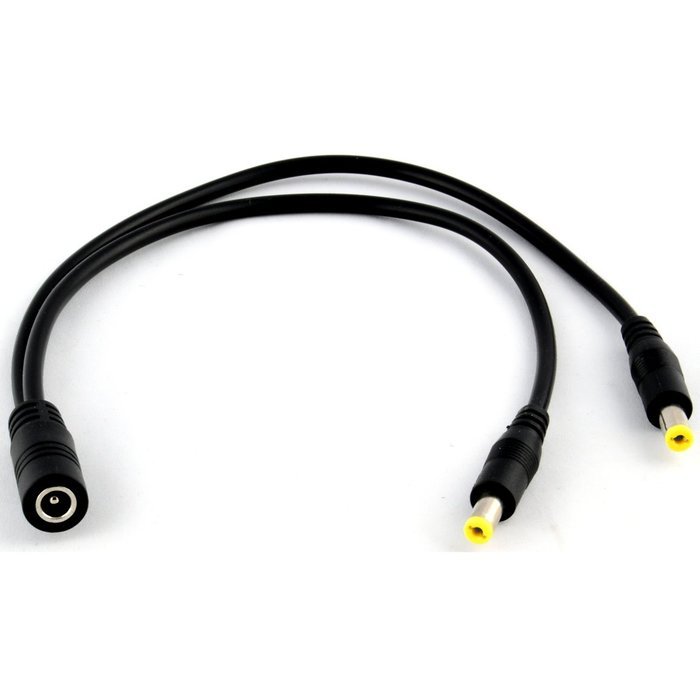 JacobsParts 1:2 DC Power Splitter Cable Cord 1 Female to 2 Male 5.5x2.1mm Port Pigtals 12V