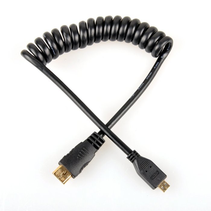 UCEC 11.81"/30cm Coiled Micro HDMI to Mini HDMI Cable for Atomos for Ninja Star N3