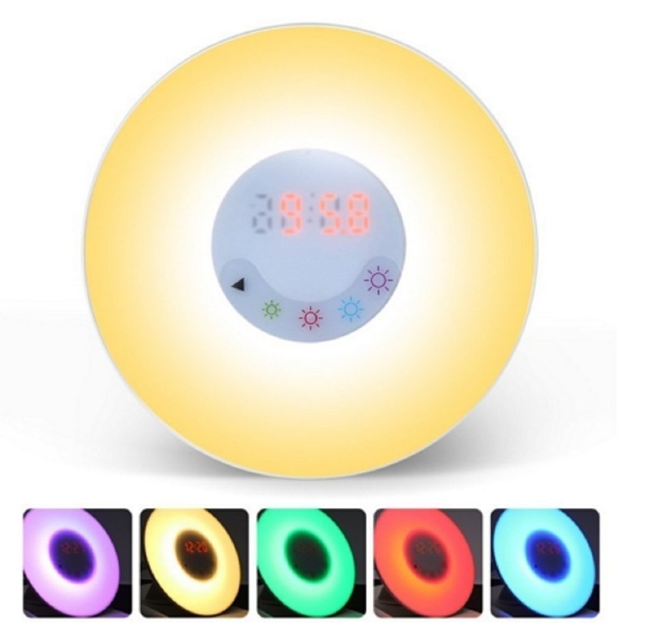 Wake-Up Light USB Alarm Clock With Sunrise Simulation And FM Radio N7