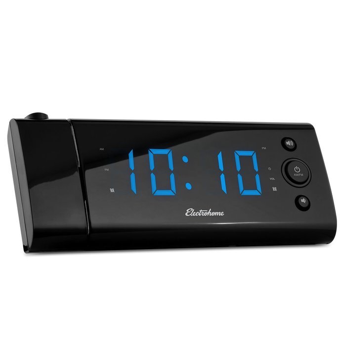 Electrohome USB Charging Alarm Clock Radio with Time Projection, Battery Backup, Auto Time Set, Dual Alarm, 1.2...