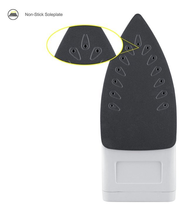 ZZ ES23571 Light Weight Steam Iron with Non-Stick Soleplate, 1200 W, White/Grey N6