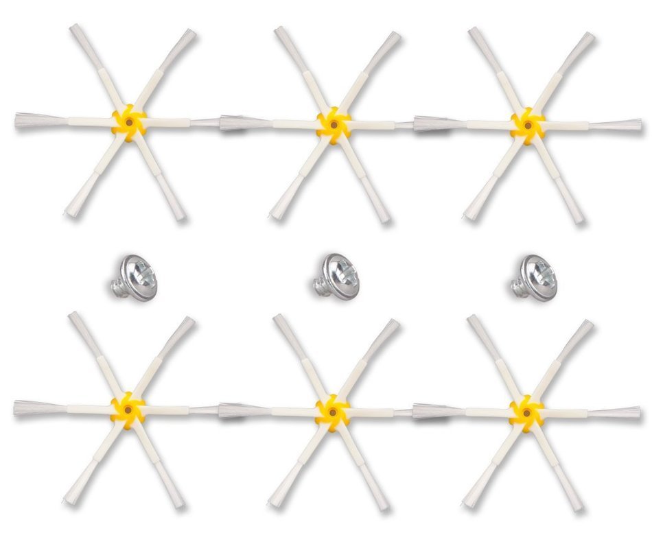 I-clean Vacuum Cleaner 6-arms Side Brushes+10 Packs for iRobot Roomba 770, 780, 790, 650, 595, 630 N4