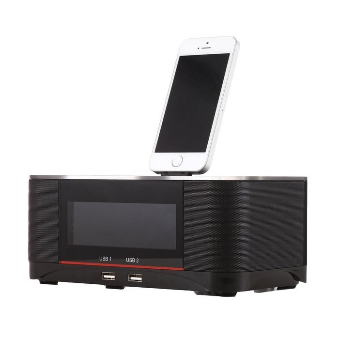 Plater A8 Touch Digital Dual Alarm FM Clock Radio Bluetooth 4.0 Speaker, Battery Backup, Snooze and Sleep Timer... N7