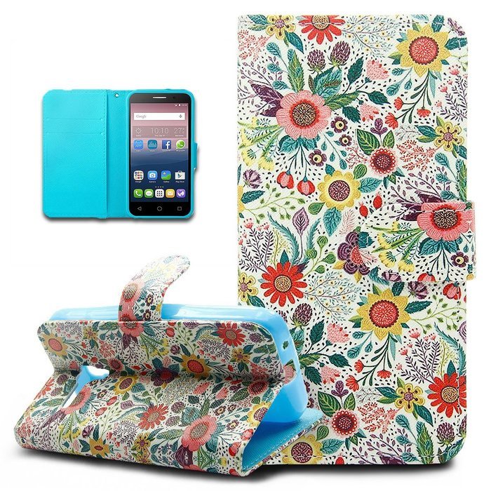 Alcatel One Touch Pop 3 Case,ikasus Colorful Painted Premium PU Leather Fold Wallet Pouch Case Flip Stand Credit... N27