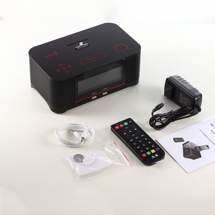 Plater A8 Touch Digital Dual Alarm FM Clock Radio Bluetooth 4.0 Speaker, Battery Backup, Snooze and Sleep Timer... N9
