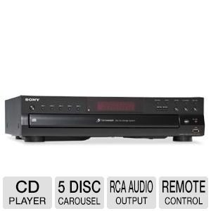 Sony Compact Disc Player - 5 Disc Carousel, Optical Output, RCA Audio Output, CD Text Display + 100 Ft Oxygen-Free... N4