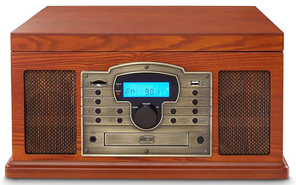 Crosley CR7002A-PA Troubadour Turntable with USB/SD Card Reader to Transfer Albums to Memory Card, Paprika