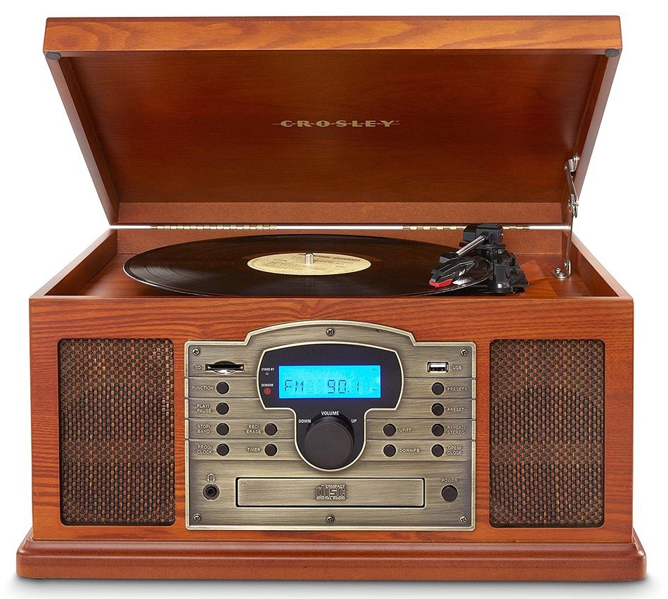 Crosley CR7002A-PA Troubadour Turntable with USB/SD Card Reader to Transfer Albums to Memory Card, Paprika N2