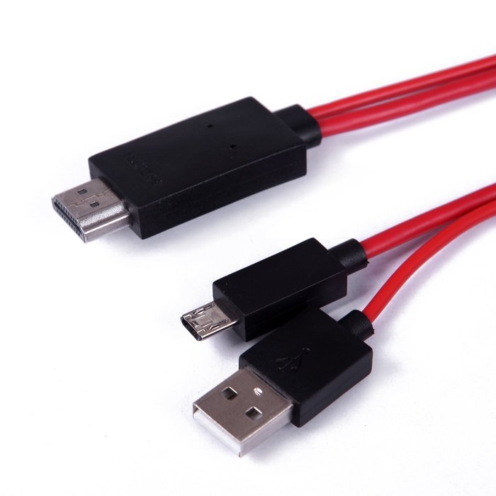 HDE Micro USB to HDMI 1080p HDTV Adapter Cable with Integrated USB Charging for MHL Enabled Samsung Galaxy Smart... N2