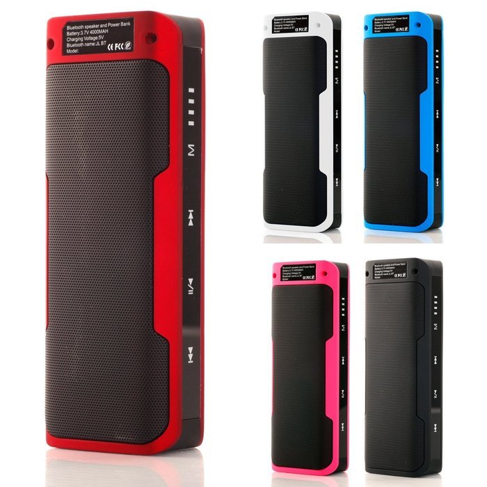 Newest Portable Dual Bluetooth Wireless Speaker w/ith 4000mah Power Bank Speaker Stereo USB TF Card for Iphone6s... N15