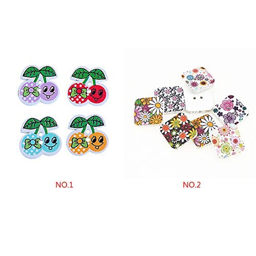 MuLuo 50pcs Mixed 2 Holes Sewing Bakelite Buttons with Cherry Pattern Buttons DIY 30mm N3