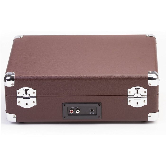 Knox Portable Bluetooth USB Turntable with Built-in Speakers (Leather Brown) N4