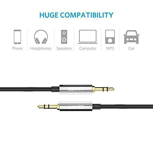 Anker SoundLine 3.5mm AUX Audio Cable (8 ft) for Headphones, Phones, Tablets, MP3 Players, Car Stereos, Computers... N3
