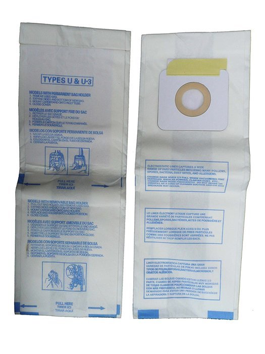 18 Panasonic U, U-3 & U-6 Upright Vacuum Cleaner Bags, MC-V145M, MC-115P, MC-V5000 thru MC-V5099, MC-V7300 thru...