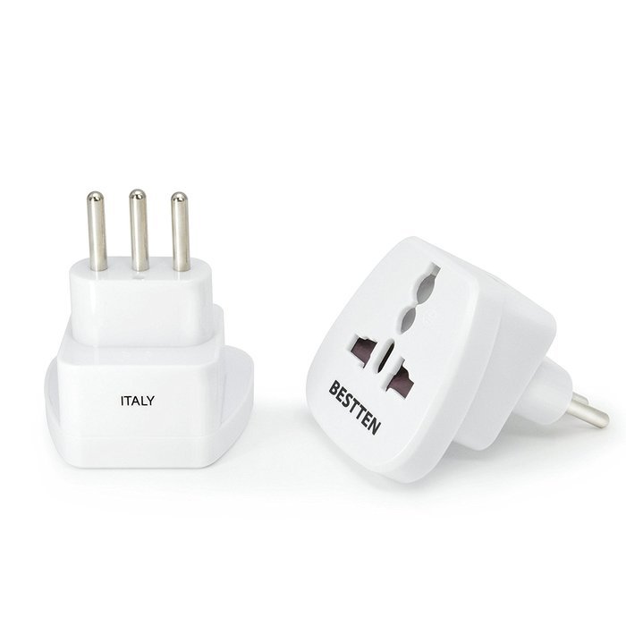 Bestten 3 Outlet Portable Travel Surge Protector with 2.4A Dual USB Charging Ports, 18in Cord, ETL Listed, White N22