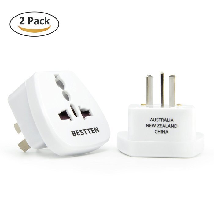 Bestten 3 Outlet Portable Travel Surge Protector with 2.4A Dual USB Charging Ports, 18in Cord, ETL Listed, White N26