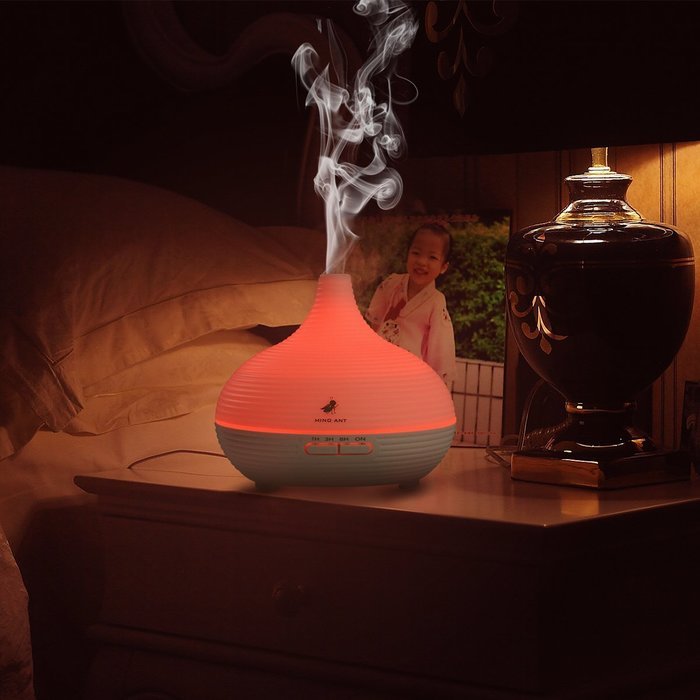 300ML Aromatherapy Essential Oil Diffuser,MINO ANT Cool Mist Ultrasonic Air Humidifier with 7 Color LED Lights... N7
