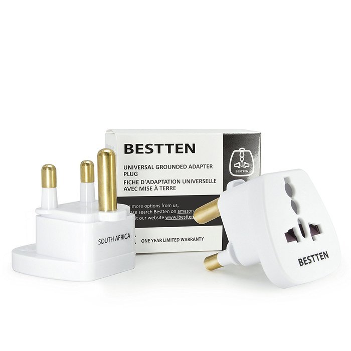 Bestten 3 Outlet Portable Travel Surge Protector with 2.4A Dual USB Charging Ports, 18in Cord, ETL Listed, White N34