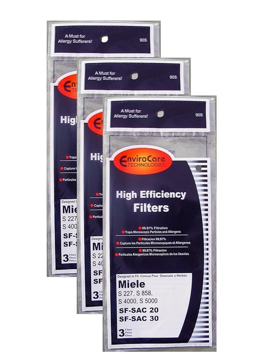 (3) Miele Filter HEPA 07226160 Canister Vacuum Cleaners, S227 S858 S4000 SF-SAC 20 30, S4000, S5000