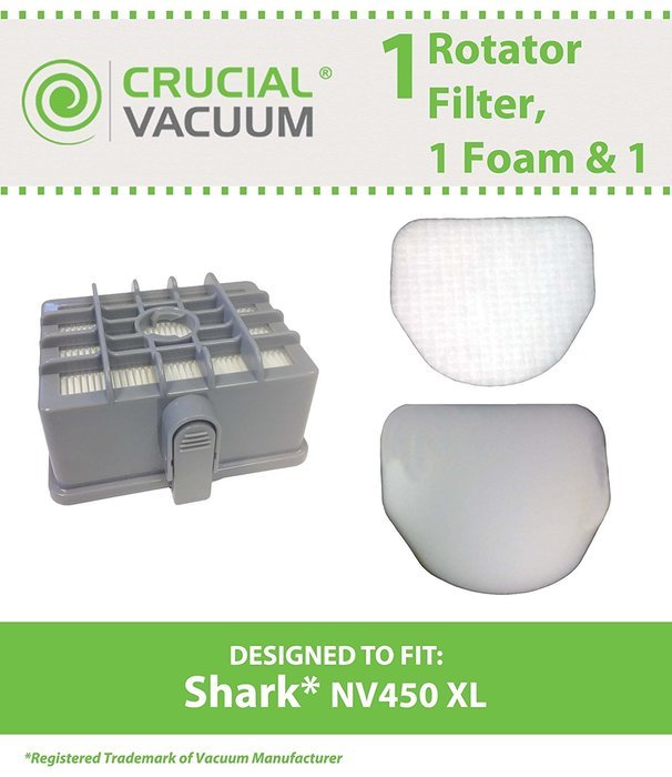 1 Shark NV450 & NV480 Filter Kit: XL Rotator Filter, 1 Foam & 1 Felt Filter, Fits Shark NV450 XL Vacuums, Compare...