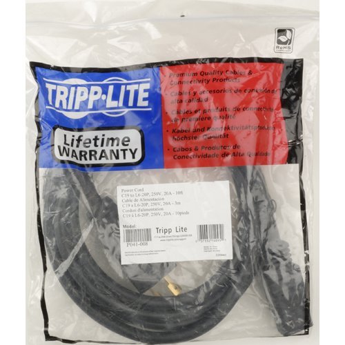 Tripp Lite Heavy-Duty Power Extension Cord 30A, 10AWG (NEMA L6-30P to NEMA L6-30R) 8-ft.(P041-008) N2