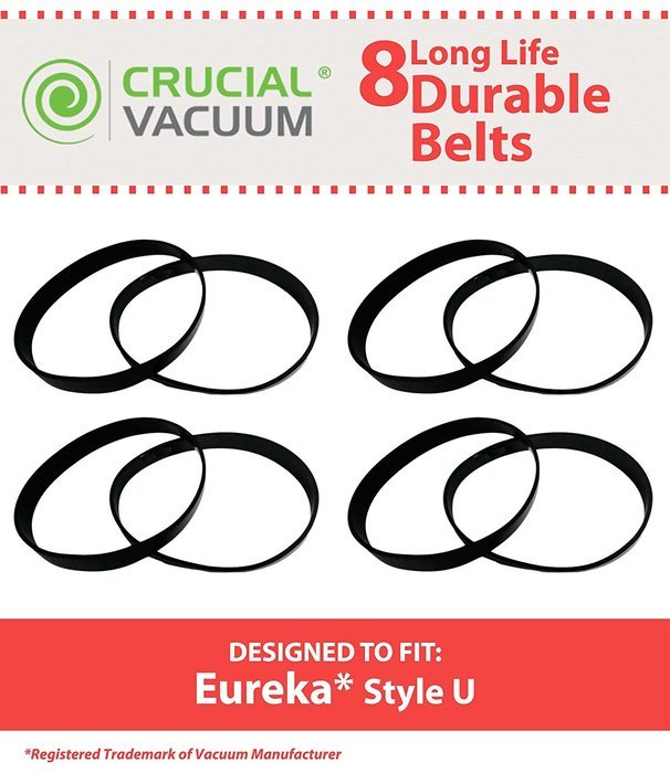 Eureka Style U Belt 8-Pack Designed To Fit Eureka Uprights, Whirlwind, Victory, Bravo, LiteSpeed; Compare To Part...