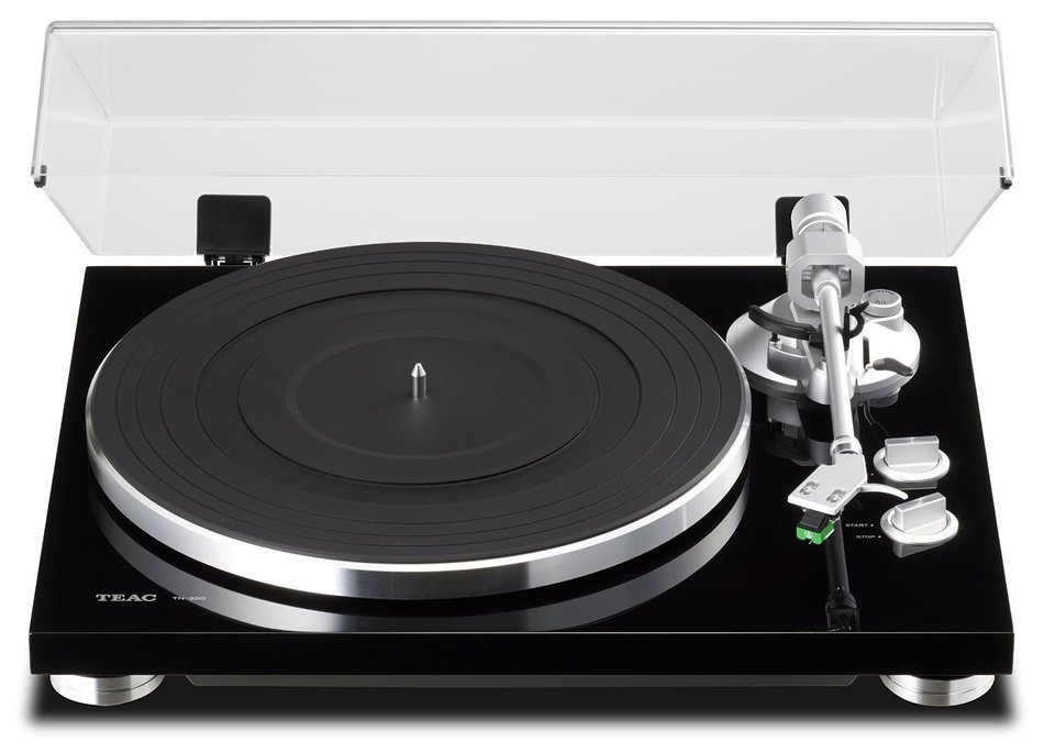 TEAC TN-300-B Black Analog 2-Speed Turntable with Spin Clean Record Washer System MKII N2
