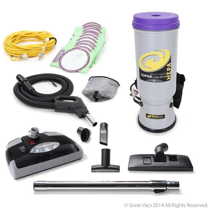 NEW More Powerful Proteam Super CoachVac 10 qt Backpack Vacuum Cleaner Coach vac quart N2