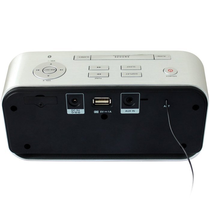 Neon electronic MS115BT-37 Clock radio with perfect sound, Bluetooth, Dual Alarm and 20 FM radio station presets N4