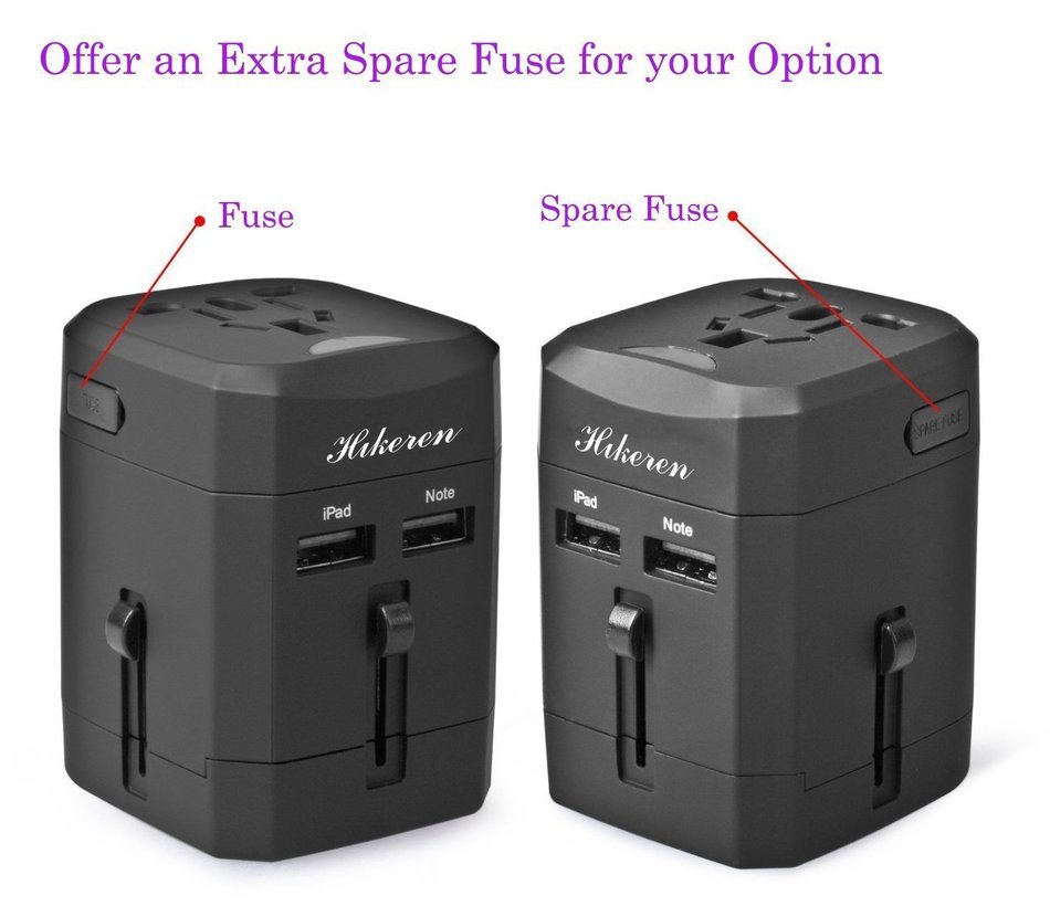International Travel Adapter USB Charger,Hikeren Universal World Wide All-in-one Safety Travel Charger Wall Charger... N2