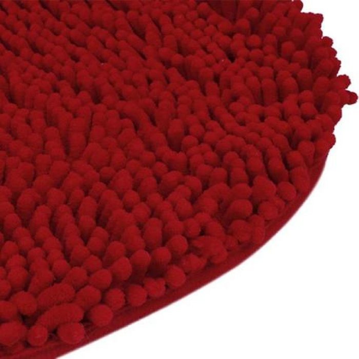 Kingfansion Bedroom Door Mat Heart Shaped Carpet Fluffy Chenille Rug Cushion (Purple) N18