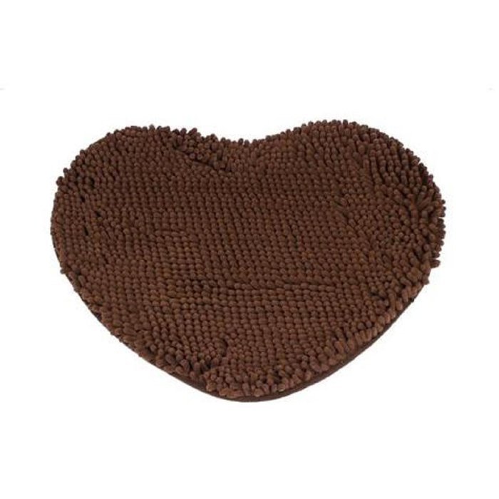 Kingfansion Bedroom Door Mat Heart Shaped Carpet Fluffy Chenille Rug Cushion (Purple) N19